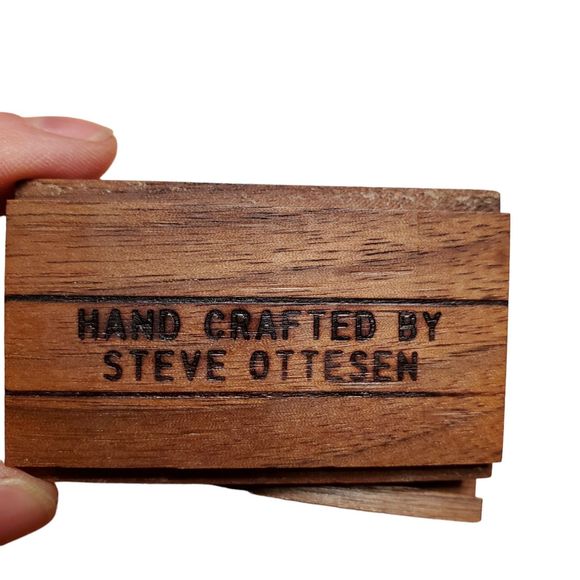 Steve Ottesen Vintage Handmade Marquetry Wood Inlay Trinket Keepsake Box - Picture 4 of 4